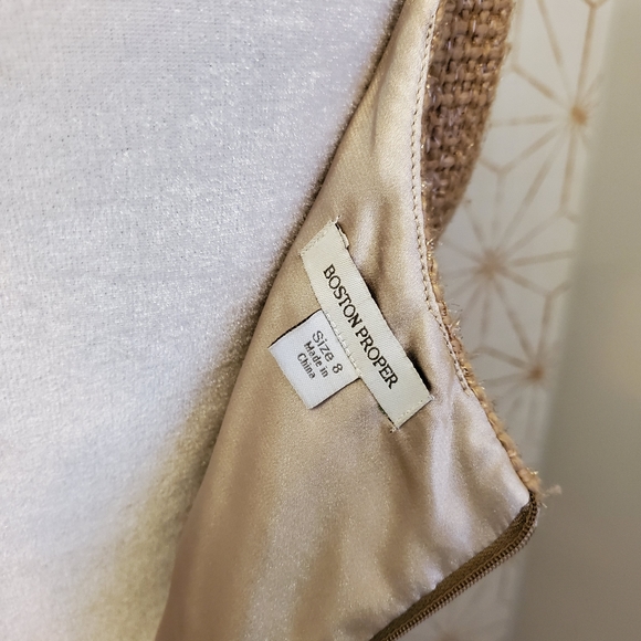 Boston Proper Tan Sparkle wool like mini dress - Picture 8 of 9